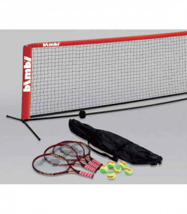Bimbi juego poste red infantil con raquetas y pelotas. 6m.